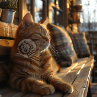阳光下的肥猫壁纸