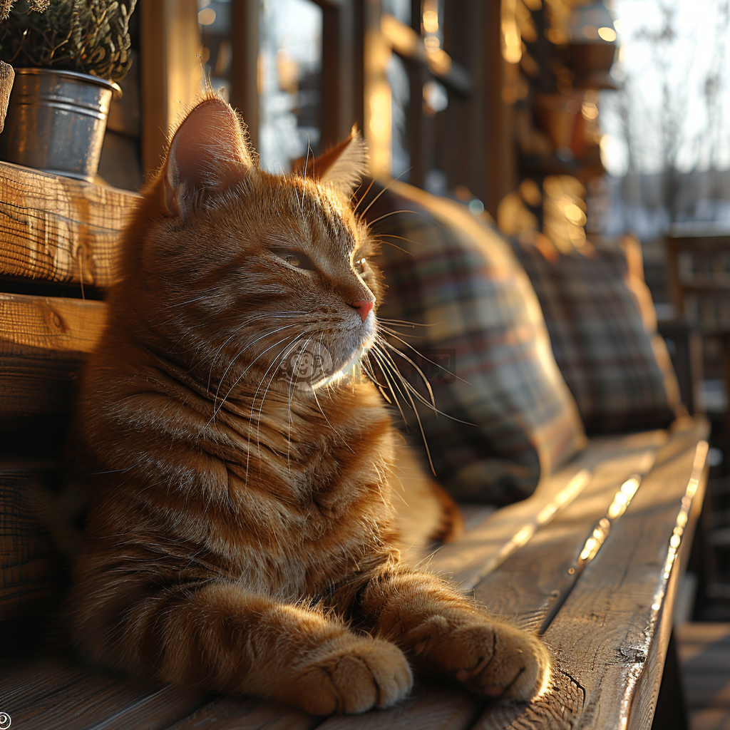 阳光下的肥猫壁纸
