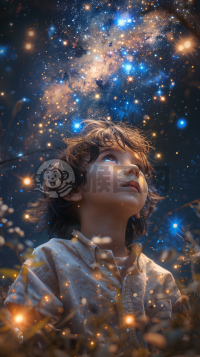 星空下的悠然少年