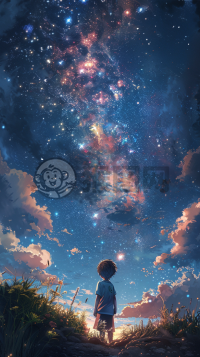 星空下的悠然少年