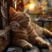 阳光下的肥猫悠闲午后