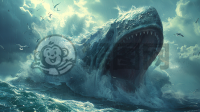 海浪中鸥舞鱼跃