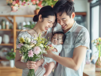 温馨现代家庭纪实照。