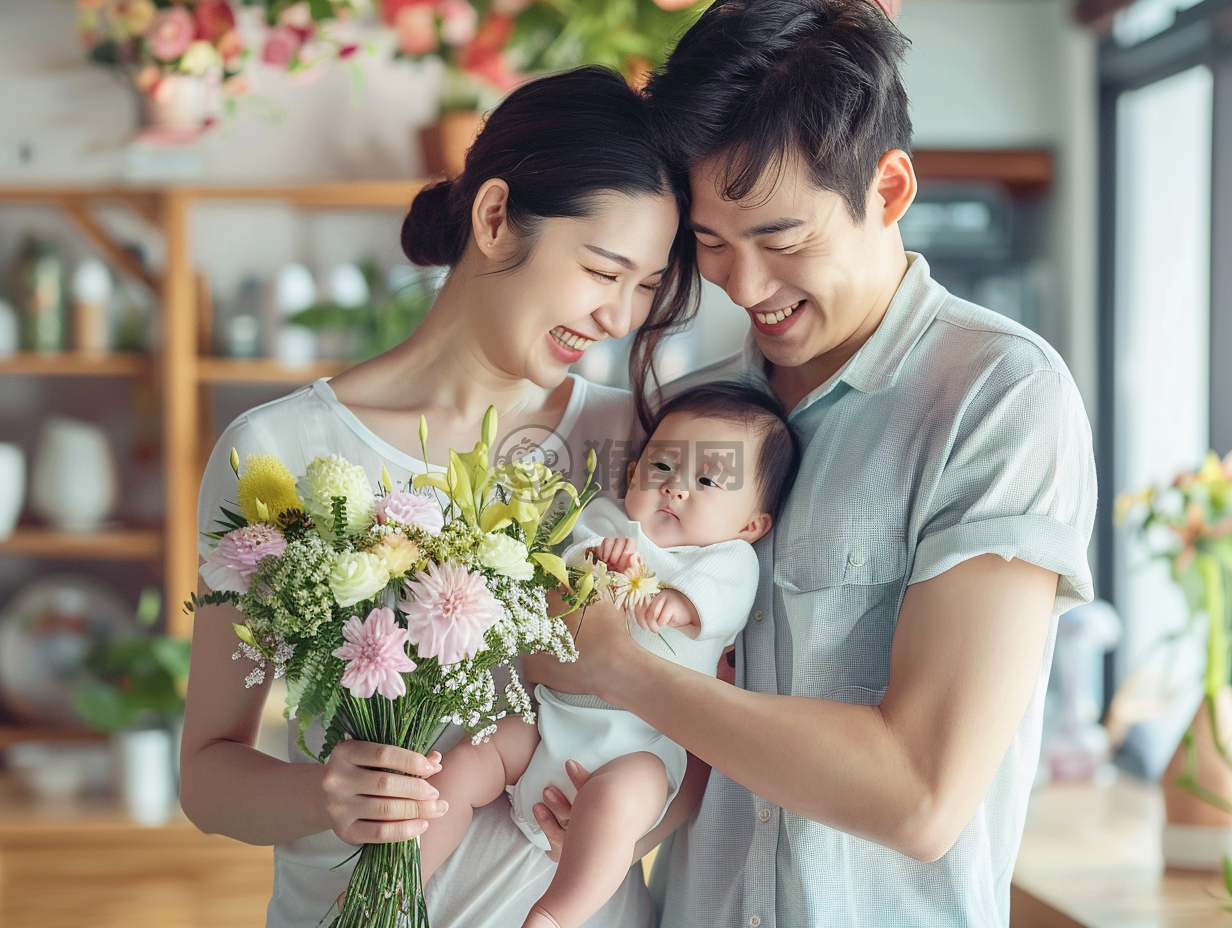 温馨现代家庭纪实照。