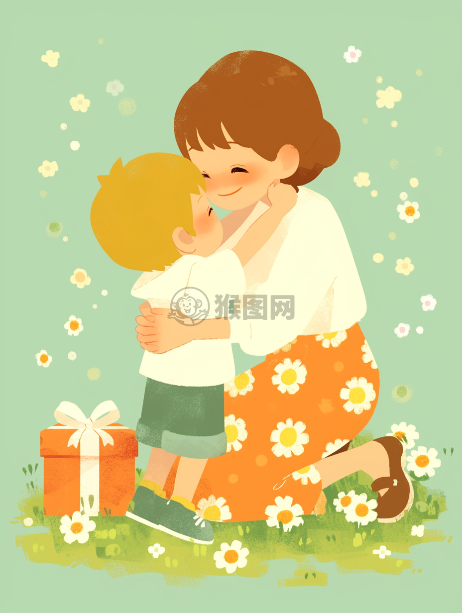 母亲节礼物盒里的花与艺术