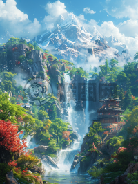 震撼的山水画卷，CG Unity 8K壁纸欣赏