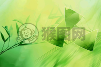 清新绿调背景，立体粽