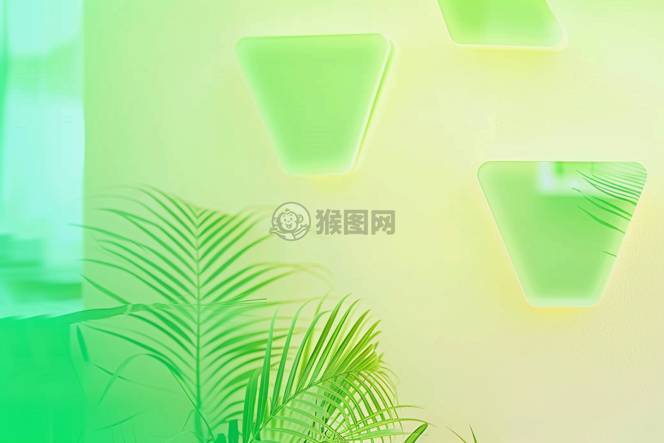 绿叶碧波光影下，三角