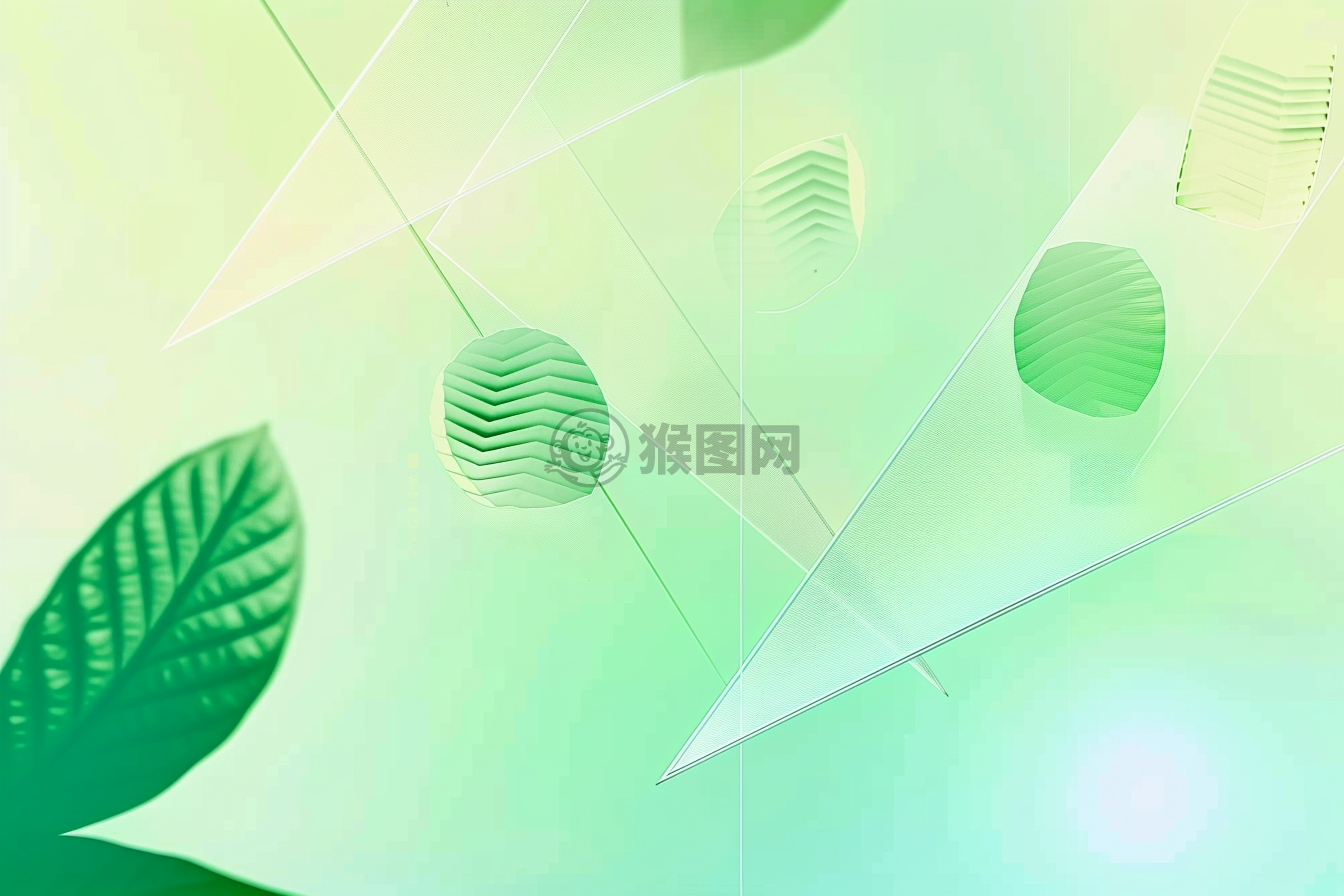 清雅绿色渐变背景下的