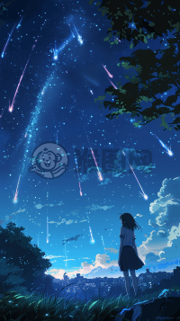 静谧星空下的温柔少女