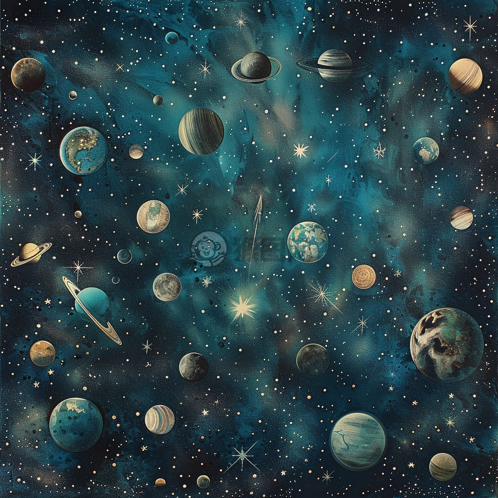 夜空繁星如诗，梦幻如