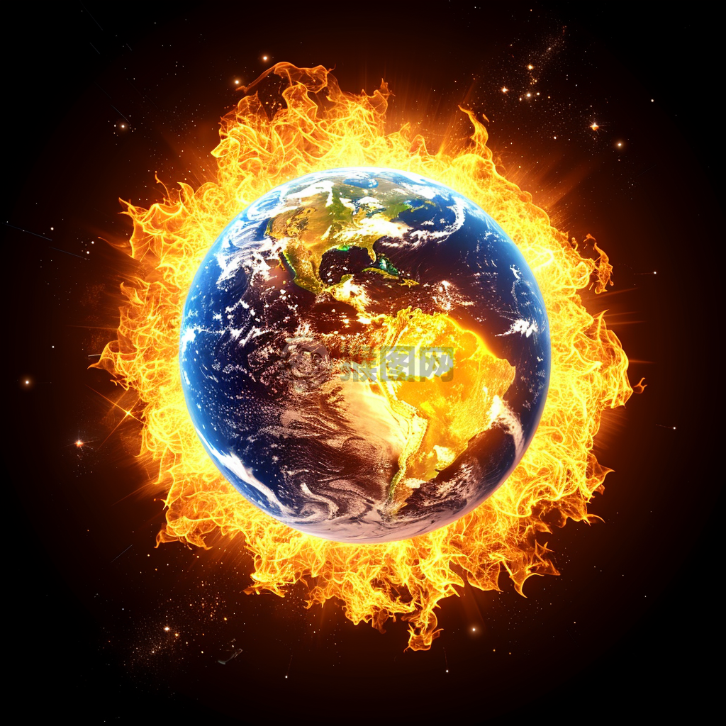 行星地球与太阳的壮丽