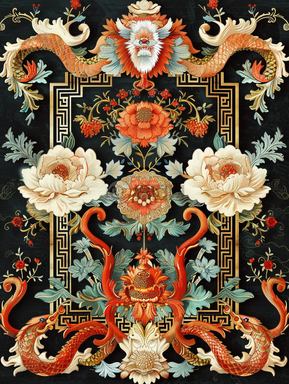 中式刺绣艺术插图 封