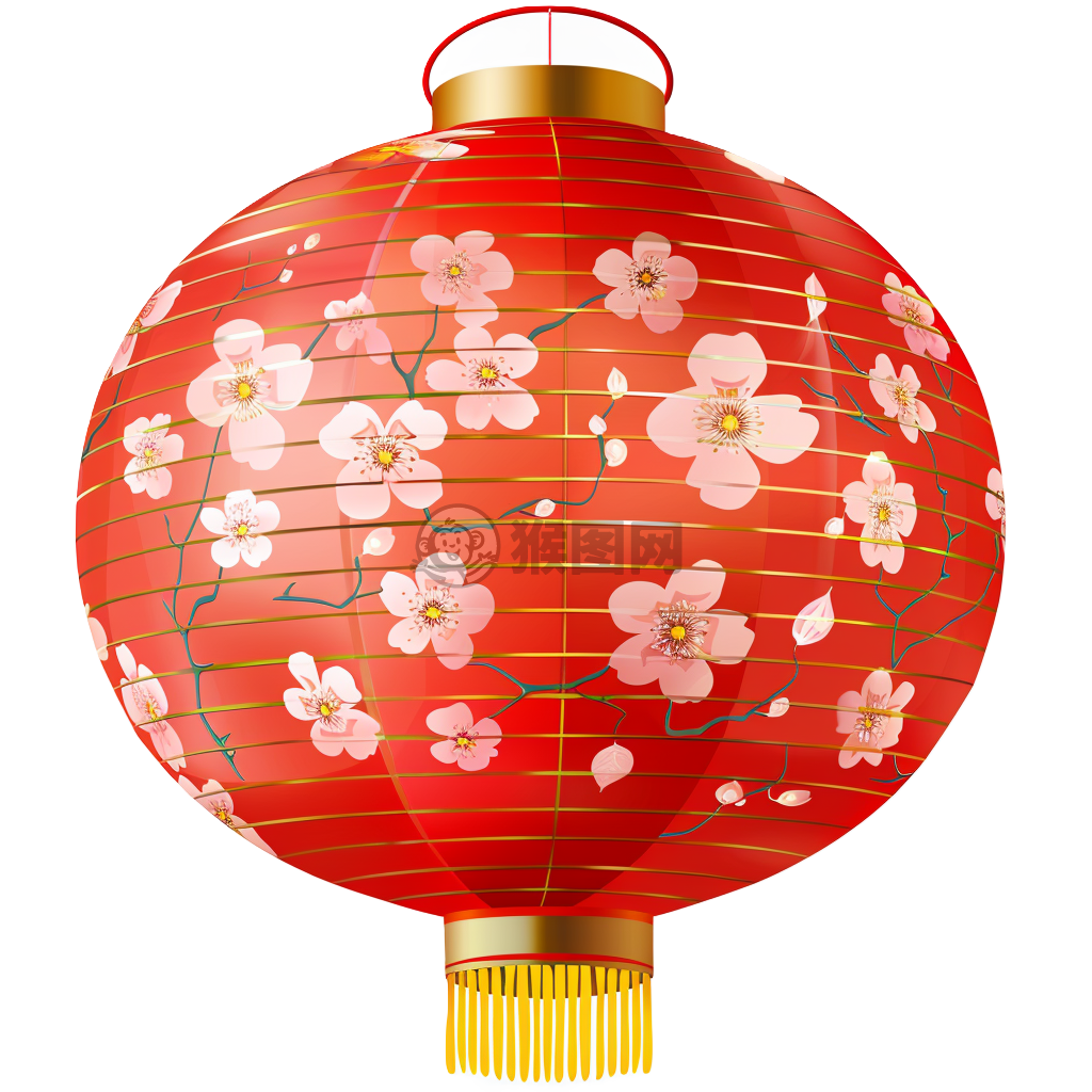 庆祝新年：繁花灯笼闹元宵