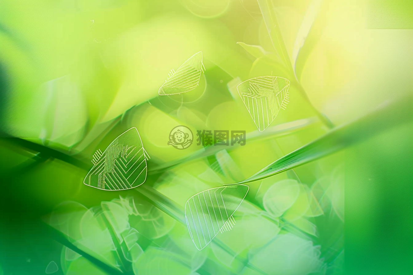 清新绿渐变背景，带有光影效果，左上角有三角形的粽子，整体风格简洁明了。