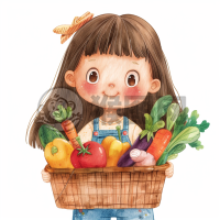 水彩画中的田园生活