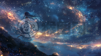 星空舞动的奇幻少女壁纸