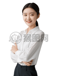 现代简约风格商业摄影，精致女性模特正面微笑宣传照