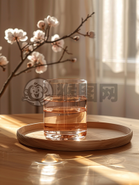 陶瓷水杯上的清新之舞
