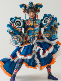 新春花裙少女舞动生机春花舞动，少女韵动。