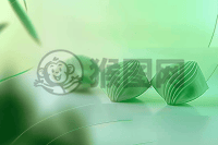 清新绿渐变背景，加入光影效果，上方左角有三串抽象三角粽，以简洁几何图形填充背景，整体气氛愉快轻松。