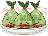 卡通粽子卡通风格，白色背景矢量插图