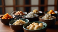 品尝传统美食：米糕、糯米团和中国风味的菜品