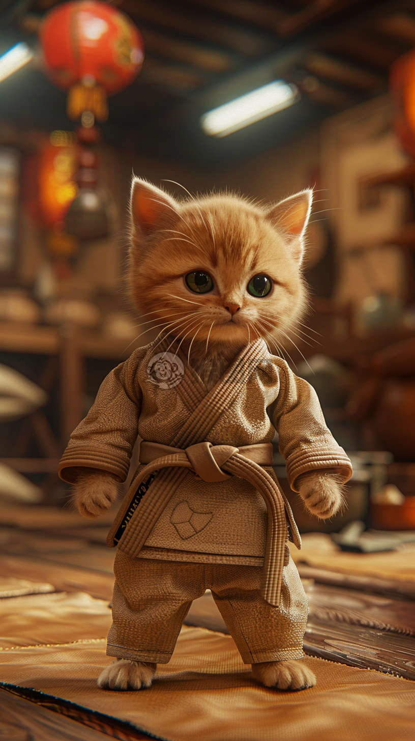 “小猫瑜伽柔韧忍者武术练习”。