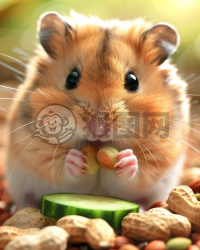《叙利亚小可爱觅食坚果》