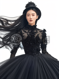 黑色礼帽下的中国魅力女性