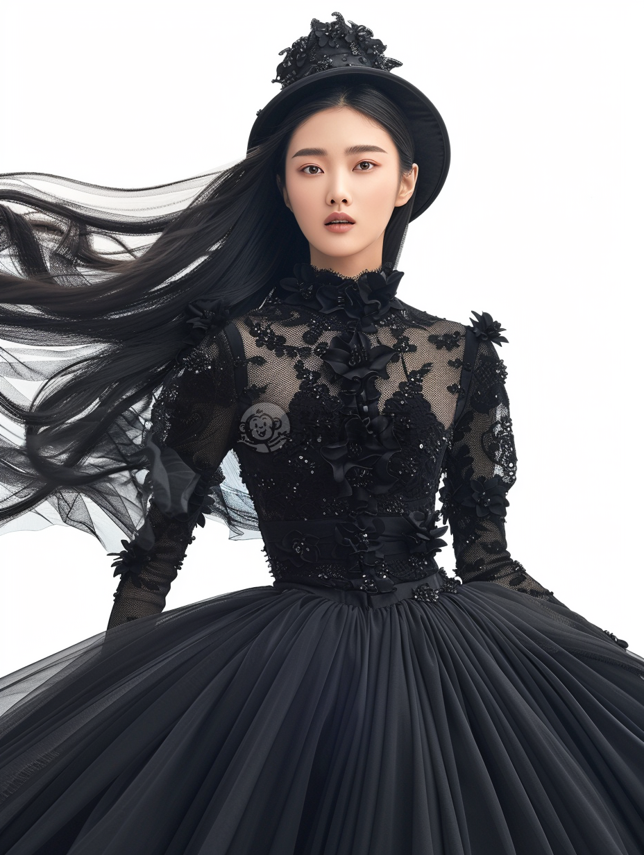 黑色礼帽下的中国魅力女性