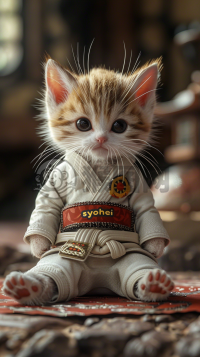 “小猫瑜伽柔韧忍者武术练习”。