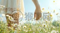 阳光花海中，轻抚百合手。