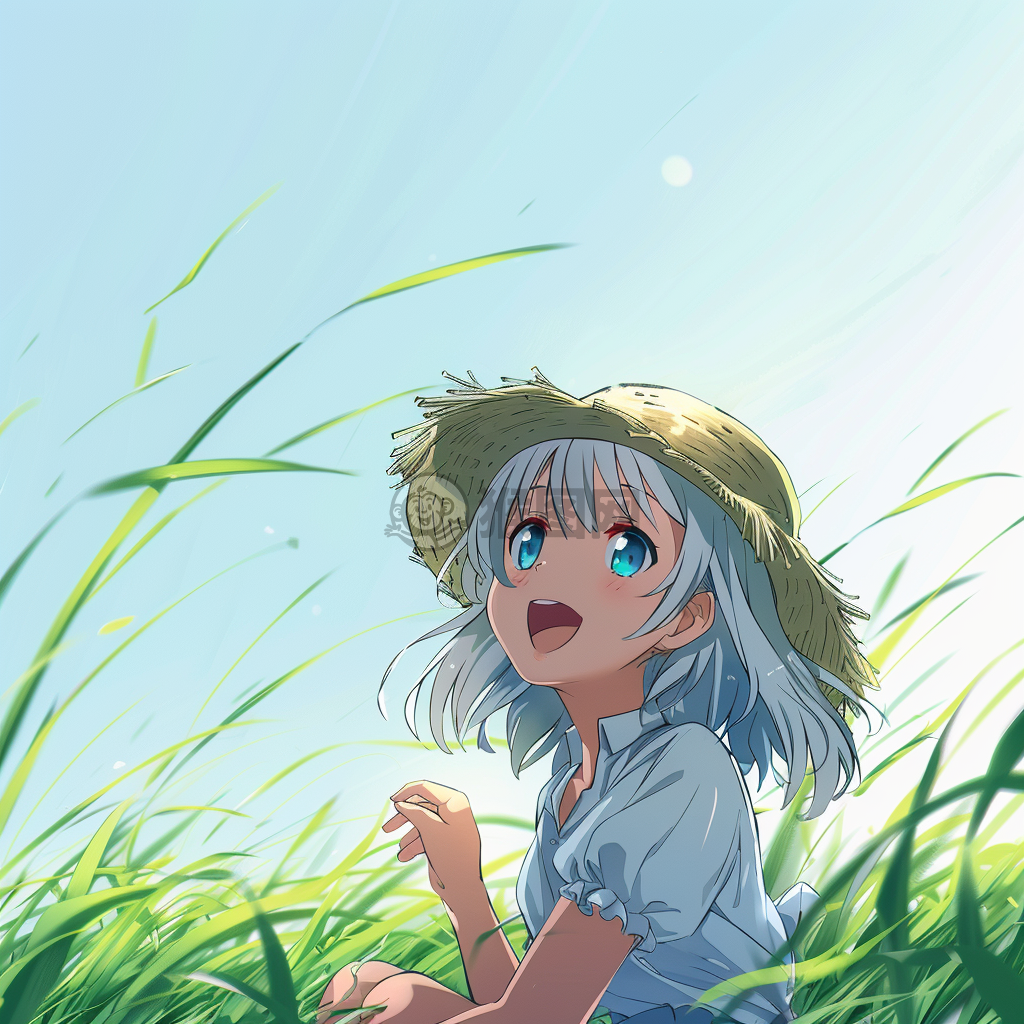 阳光下的草帽少女
