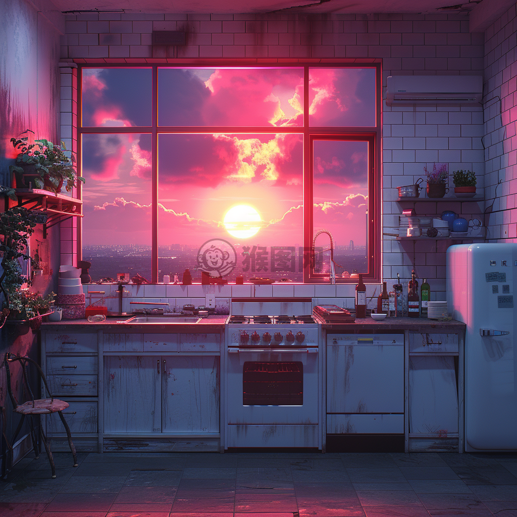 暗夜厨房：霓虹风格与复古风格的恐怖动画