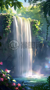 梦幻水瀑：缤纷拼图流淌之作
