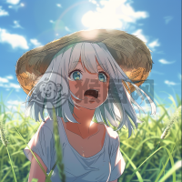 阳光下的草帽少女