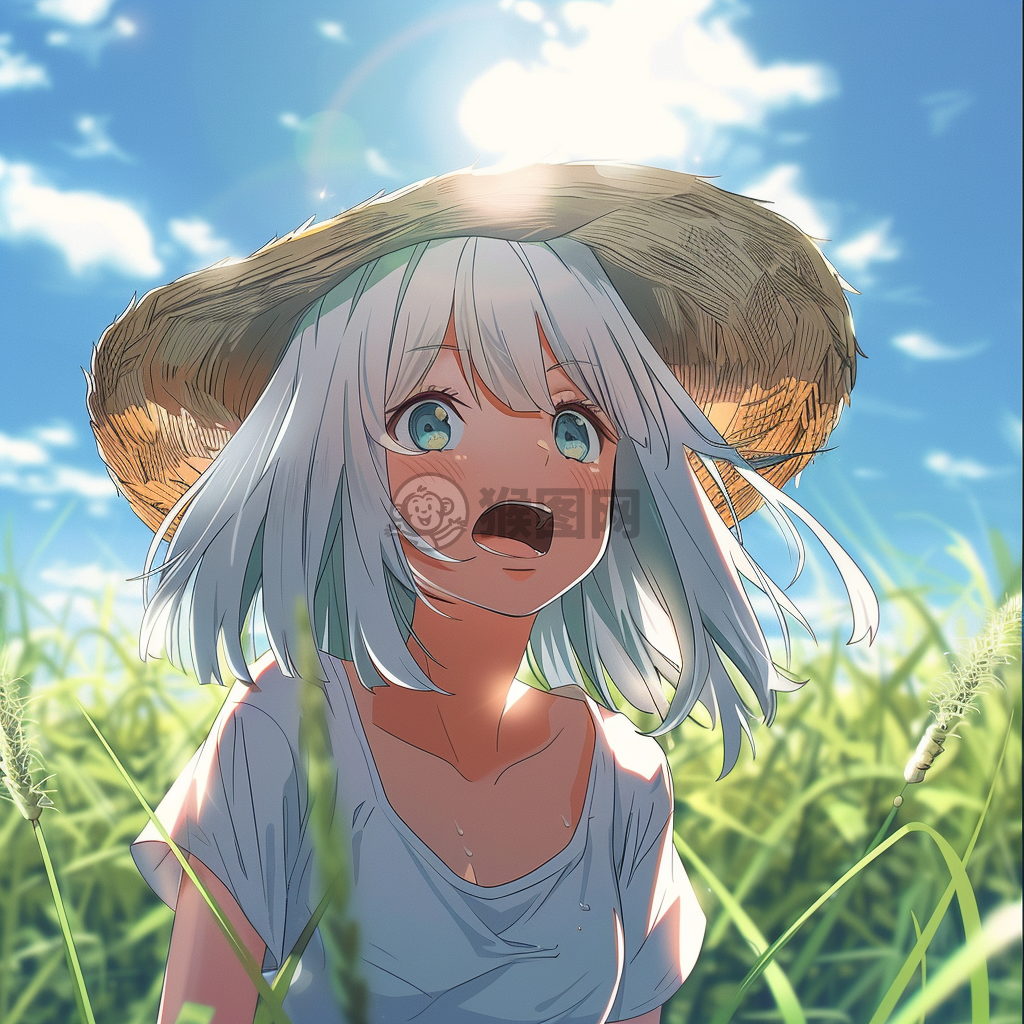 阳光下的草帽少女
