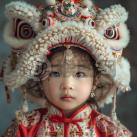 古装童趣：超高清狮子舞童趣美照