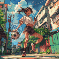 街头青春少女与奇幻足球的奇妙邂逅