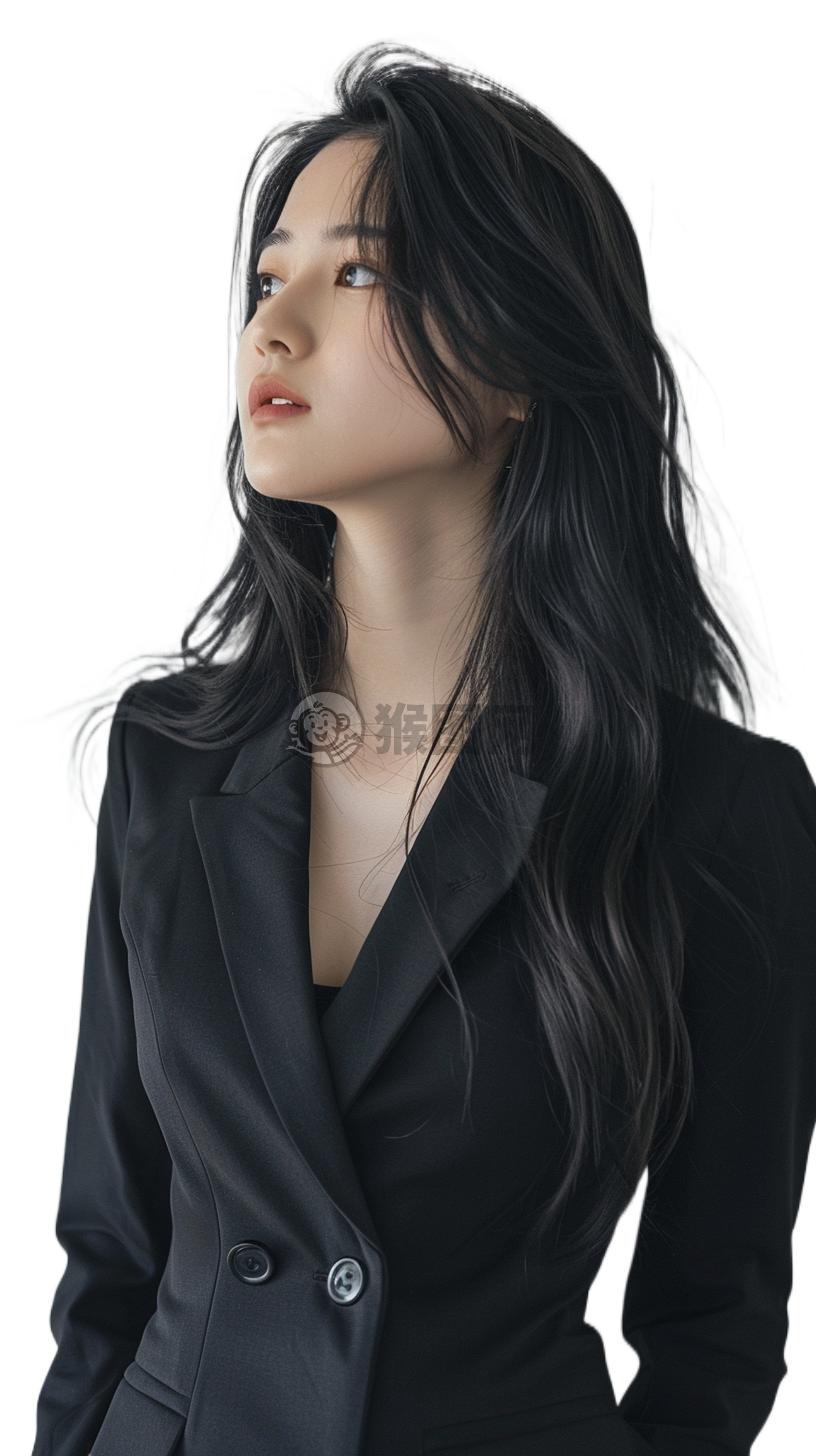 年轻亚裔商务女性轻装出行