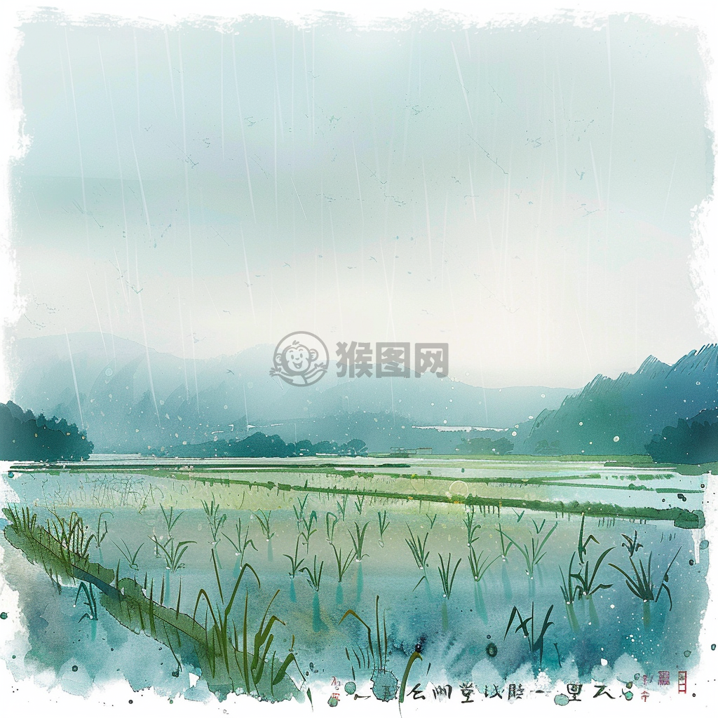 满江新绿：雨水滋养下丰收的秧苗