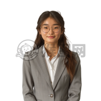 二十岁现代中国女性微笑的正面照超写实氛围风眼镜职场女性照