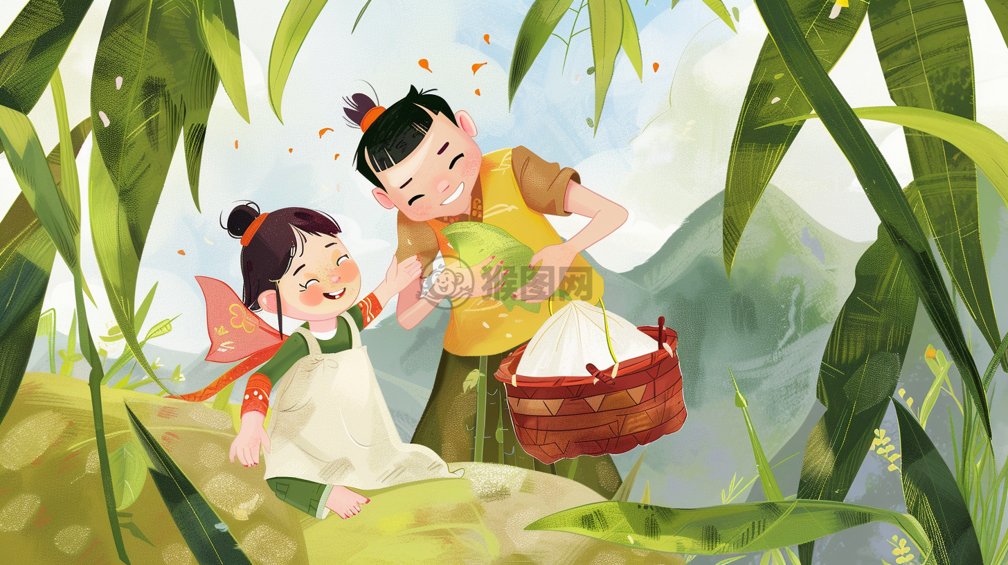 童趣绘：中国粽子与欢快角色故事