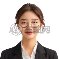 二十岁现代中国女性微笑的正面照超现实风格眼镜女士微笑全长照片。