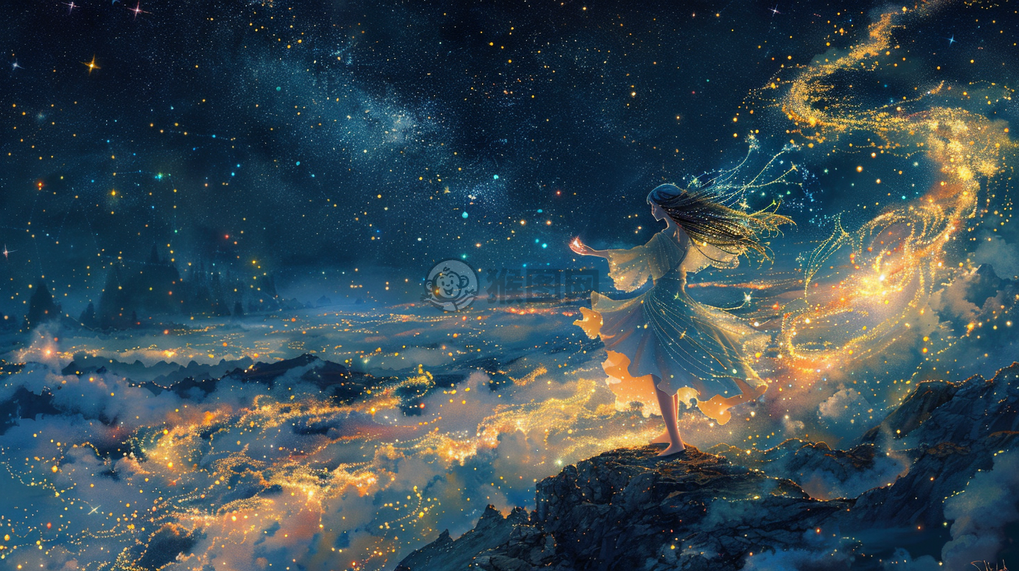 星夜舞女梦幻山巅