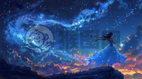 星夜舞女梦幻山巅
