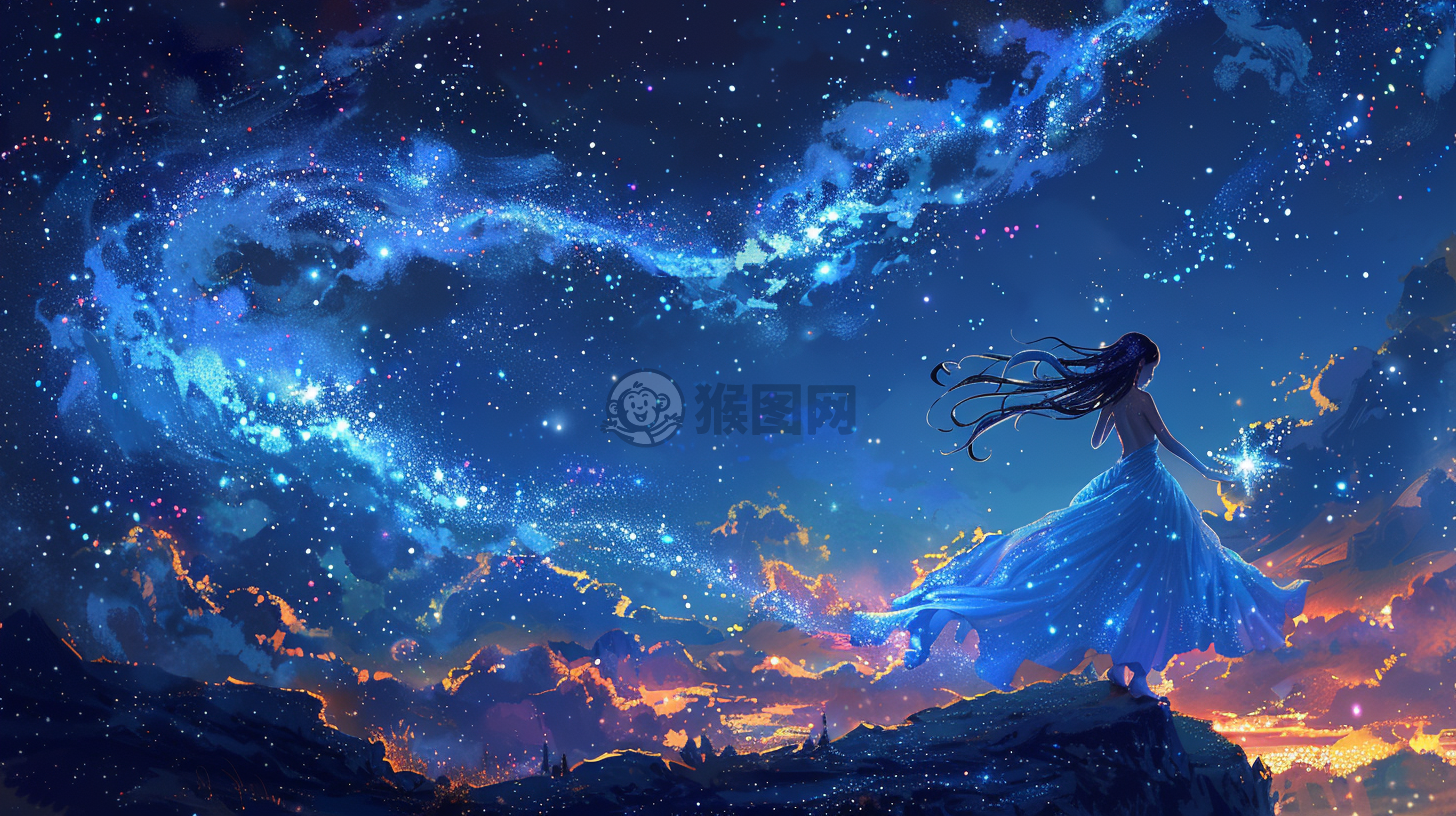 星夜舞女梦幻山巅