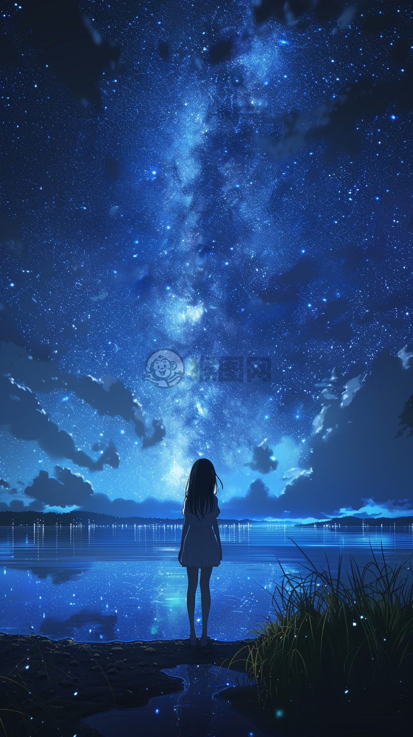 深邃星空之疗愈女孩。