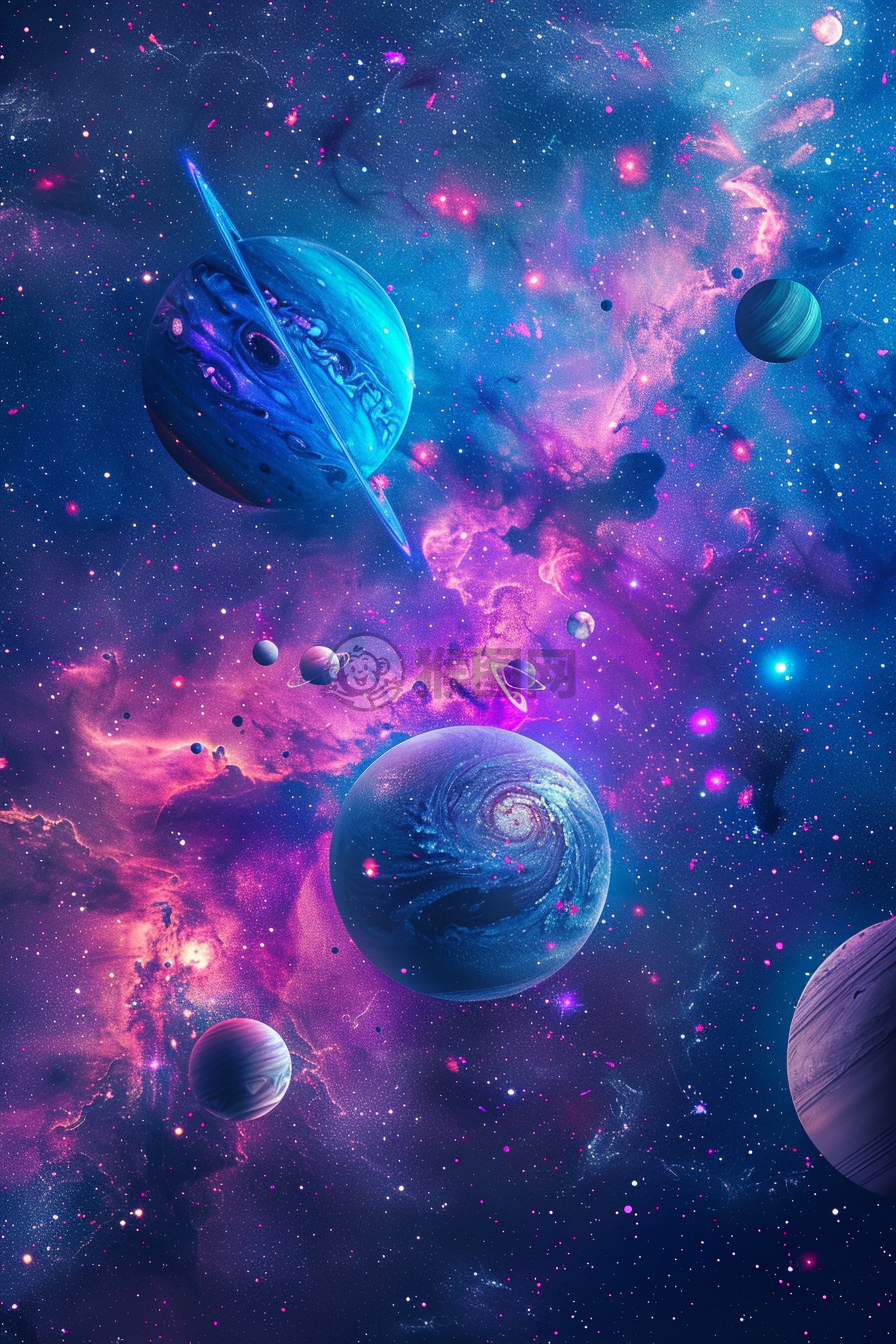 宇宙星球飞船：蓝色钴石、粉红覆盆子与青柠绿的交响曲